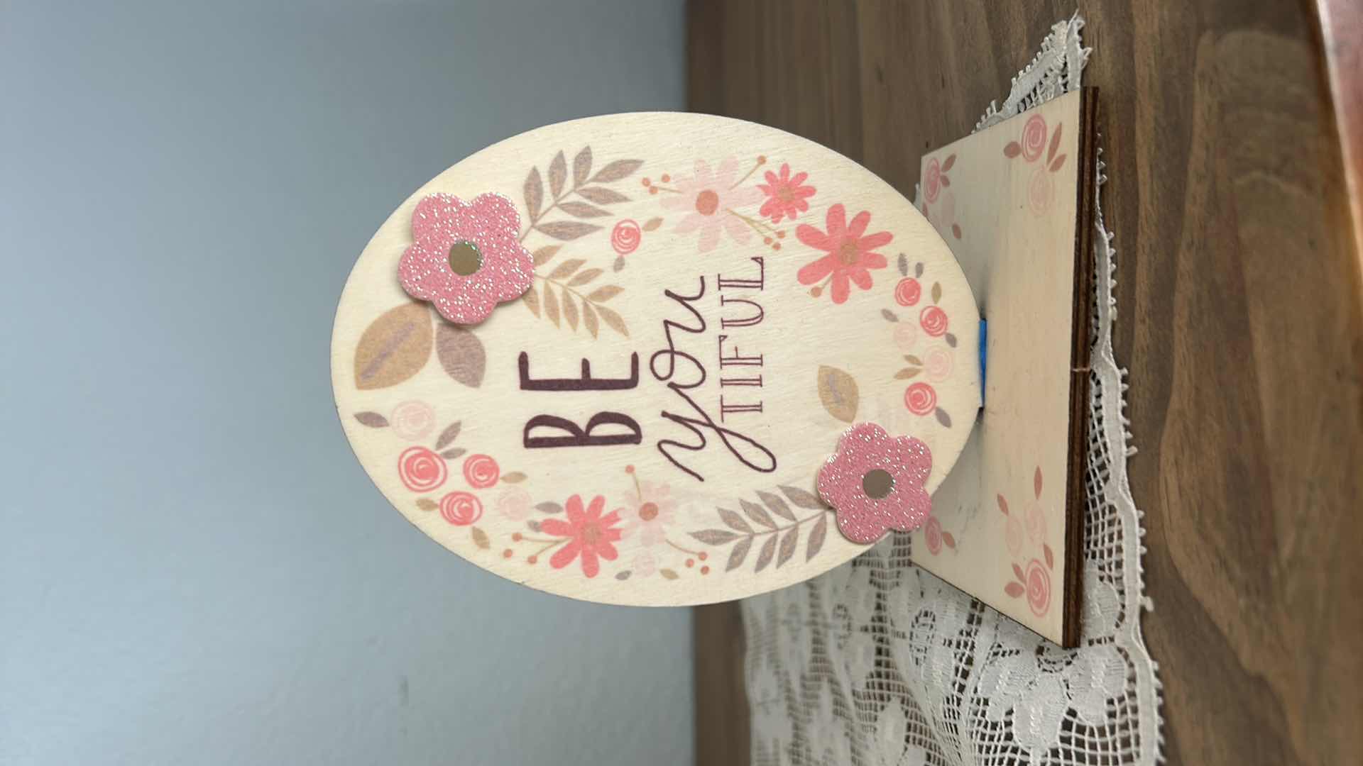 Photo 1 of VINTAGE DOLL, PORCELAIN FIGURINE, DOILY AND BEyoutiful SIGN