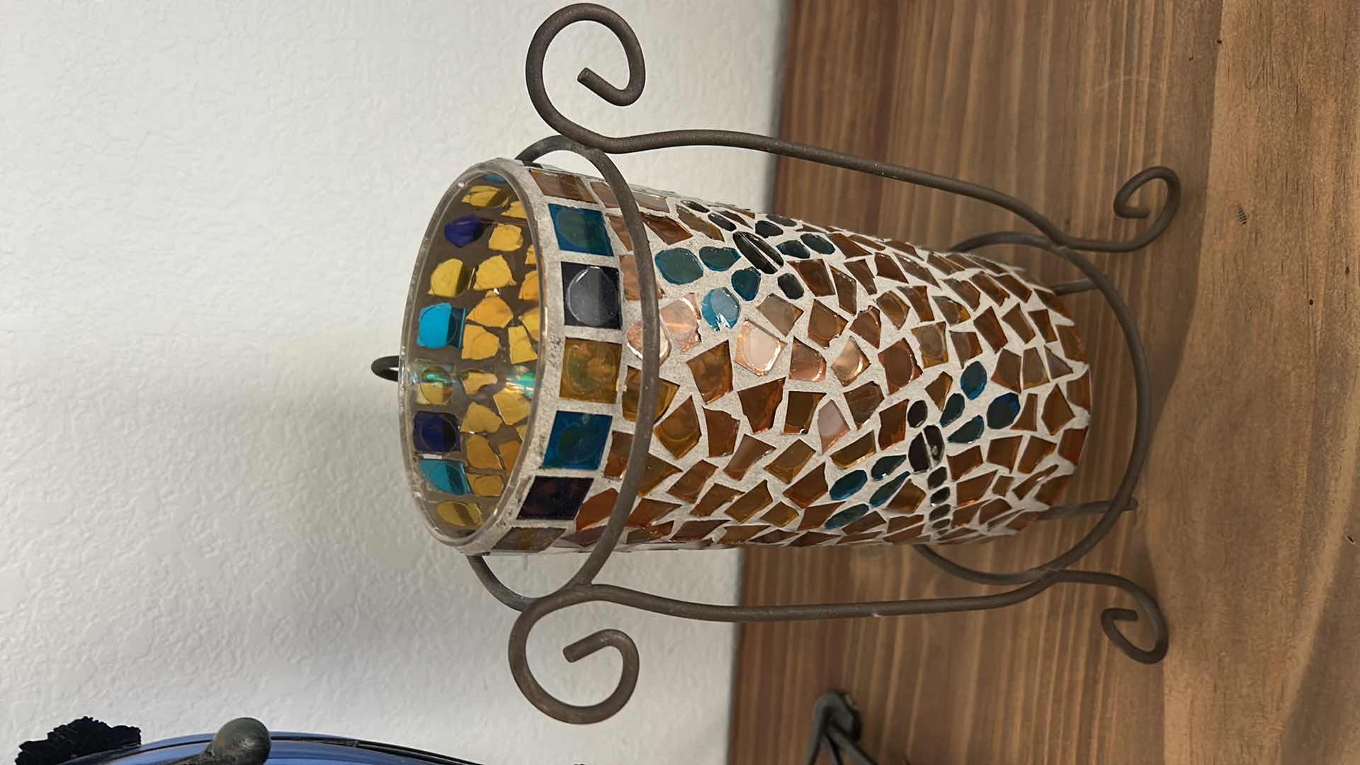 Photo 3 of 2 METAL AND GLASS VASES ( LARGEST H 20.5”