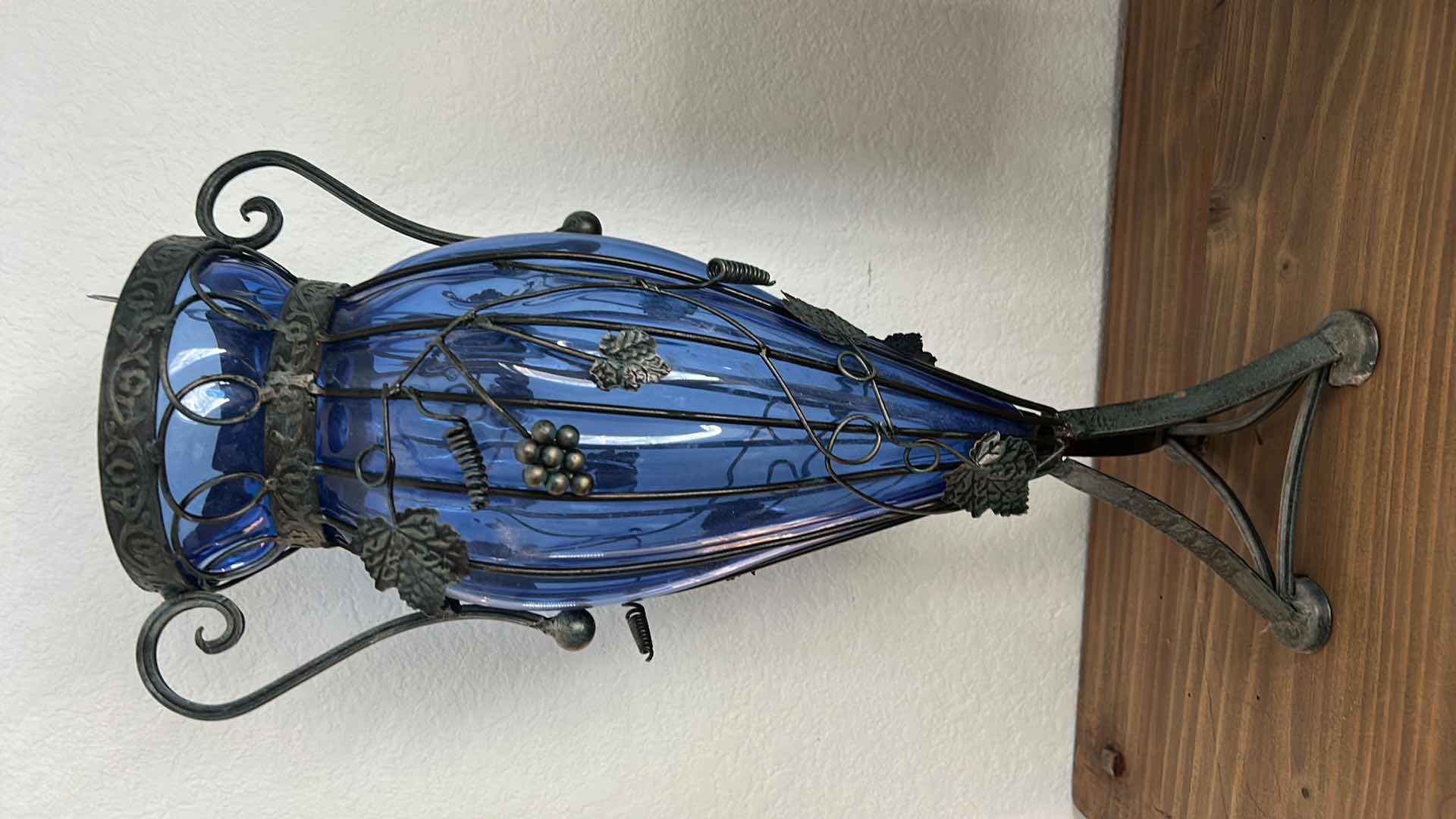 Photo 4 of 2 METAL AND GLASS VASES ( LARGEST H 20.5”