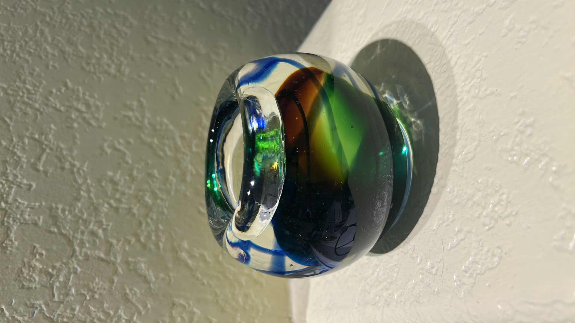 Photo 1 of 4 BLUE AND GREEN GLASS HOME DECOR PIECES (TALLEST 5.25”)