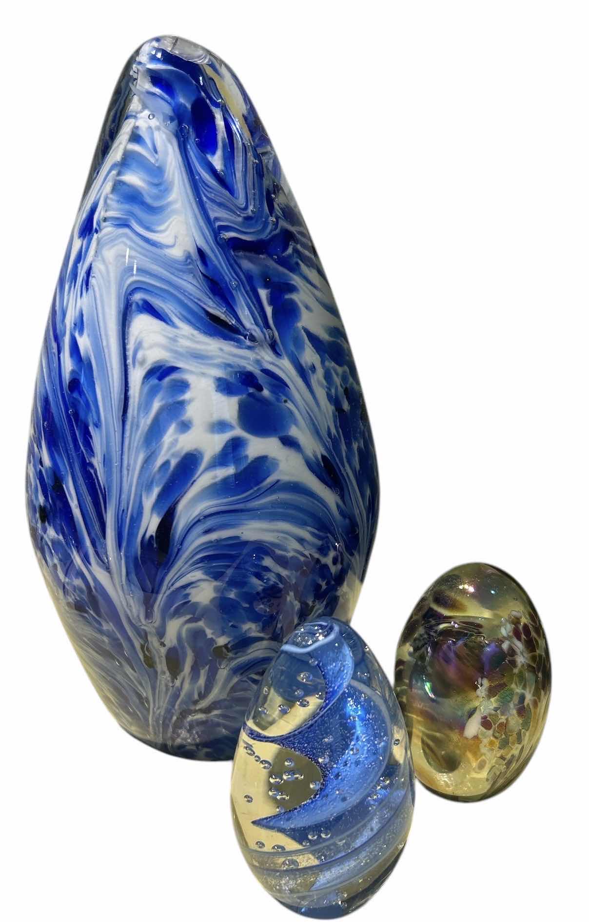 Photo 1 of 3 SWIRLED GLASS EGGS (TALLEST 8”)