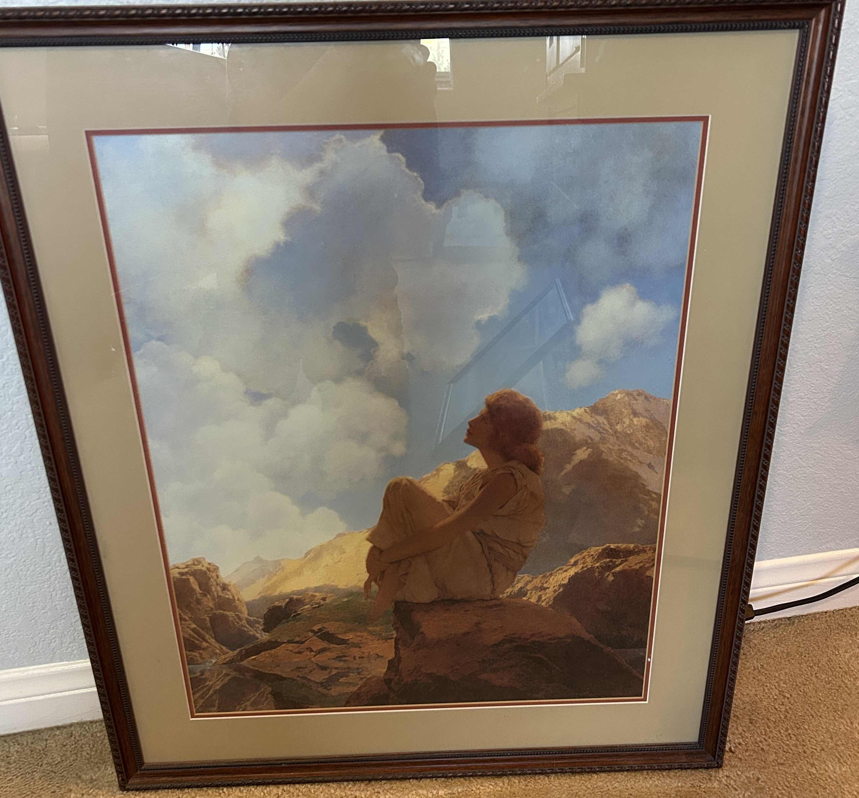 Photo 1 of FRAMED WOMAN GAZING UP AT CLOUDS ARTWORK 24 1/2“ x H29“