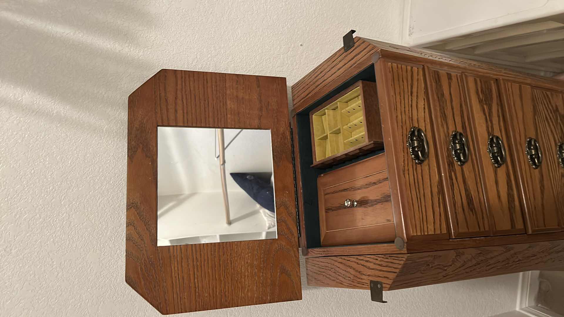 Photo 1 of FREE STANDING WOOD JEWELRY BOX CABINET H40”