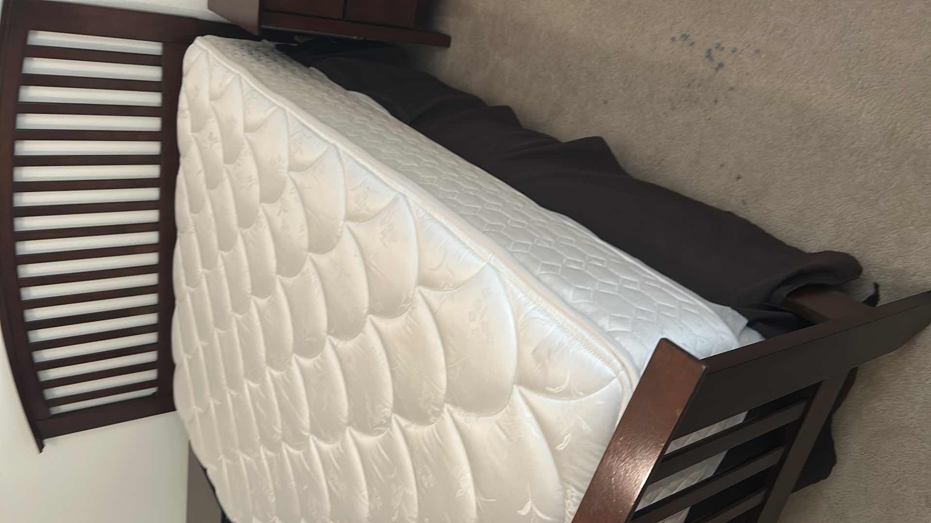 Photo 1 of CHERRYWOOD QUEEN BEDFRAME W SIDEBOARD BEDSPREAD PILLOW INCLUDED