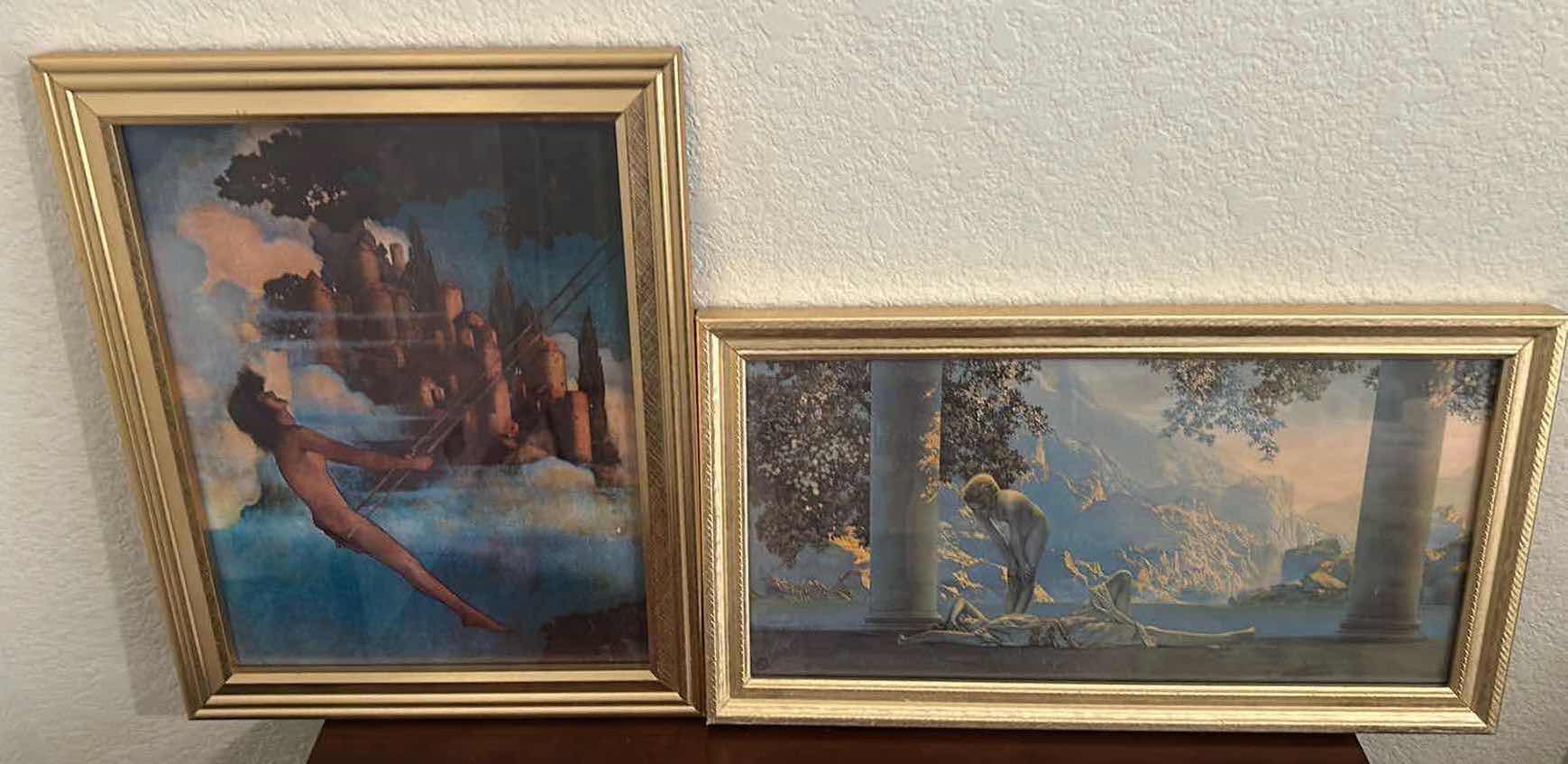 Photo 1 of 2- GOLD FRAMED MAXFIELD PARRISH PRINTS 18” X 11” 12” X 16”