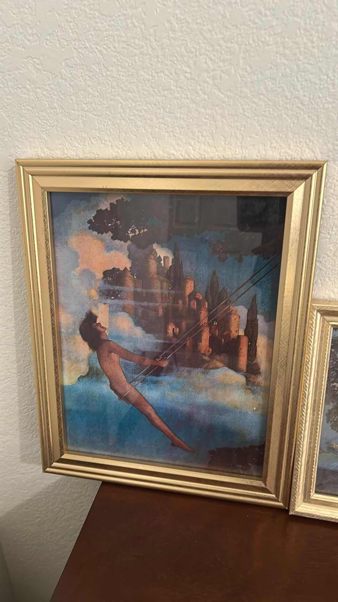 Photo 1 of 2- GOLD FRAMED MAXFIELD PARRISH PRINTS 18” X 11” 12” X 16”