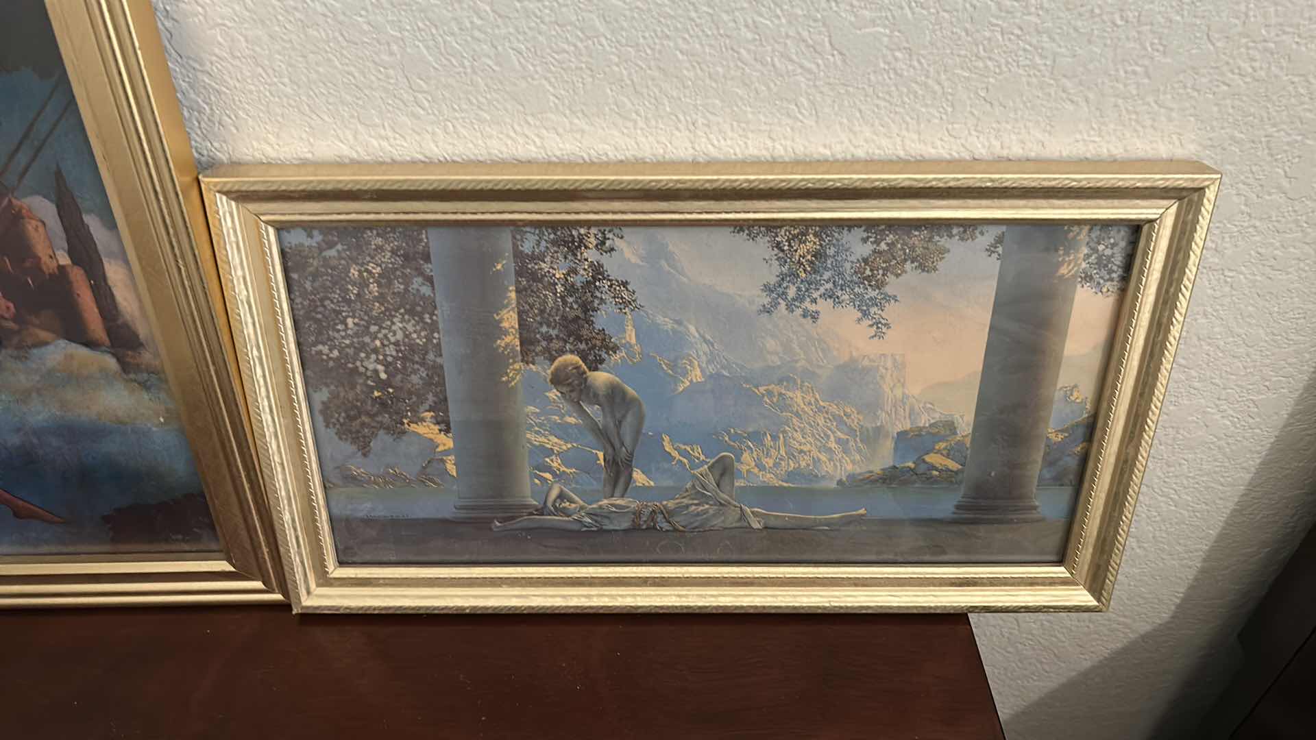 Photo 1 of 2- GOLD FRAMED MAXFIELD PARRISH PRINTS 18” X 11” 12” X 16”