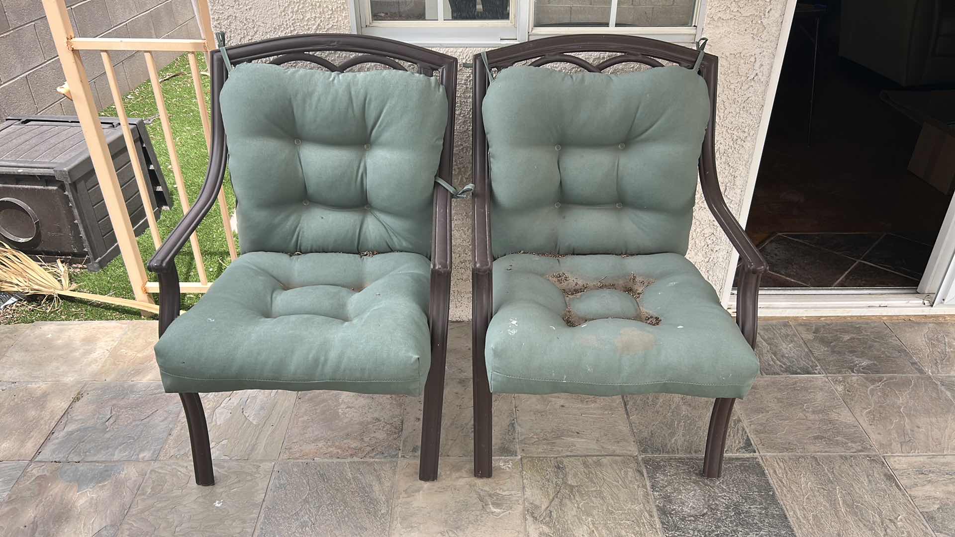 Photo 1 of 2 -METAL OUTDOOR CHAIRS W CUSHIONS