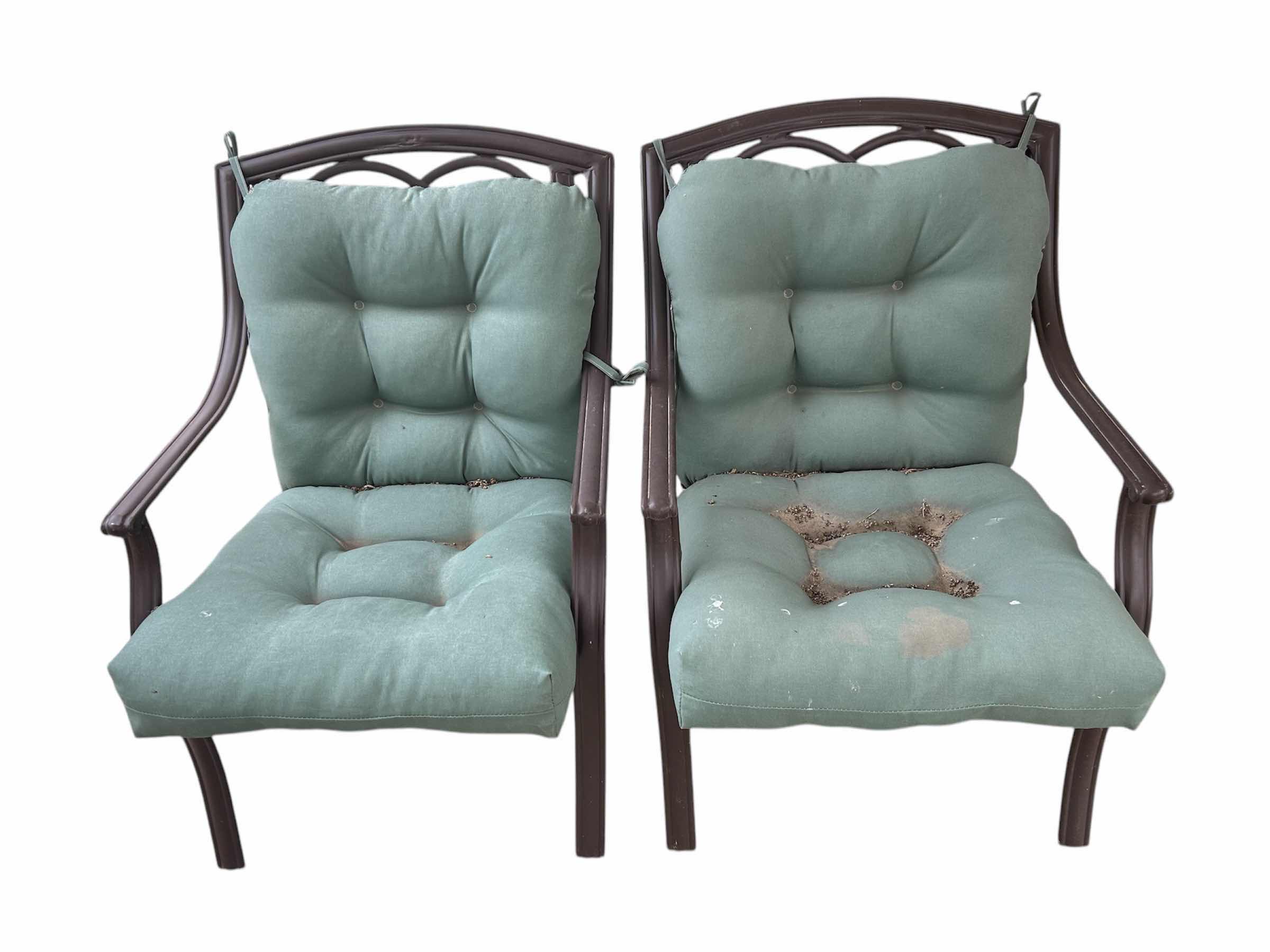 Photo 1 of 2 -METAL OUTDOOR CHAIRS W CUSHIONS