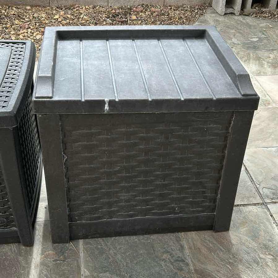 Photo 1 of 2- OUTDOOR SIDE DECK TABLES W STORAGE