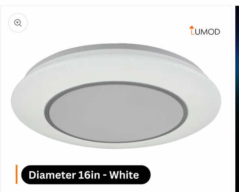 Photo 1 of NIB - OLLY SMART BLUETOOTH SPEAKER RAINBOW WHITE & ACRYLIC LED CEILING LIGHT DIAMETER 16” LL-1141-MF