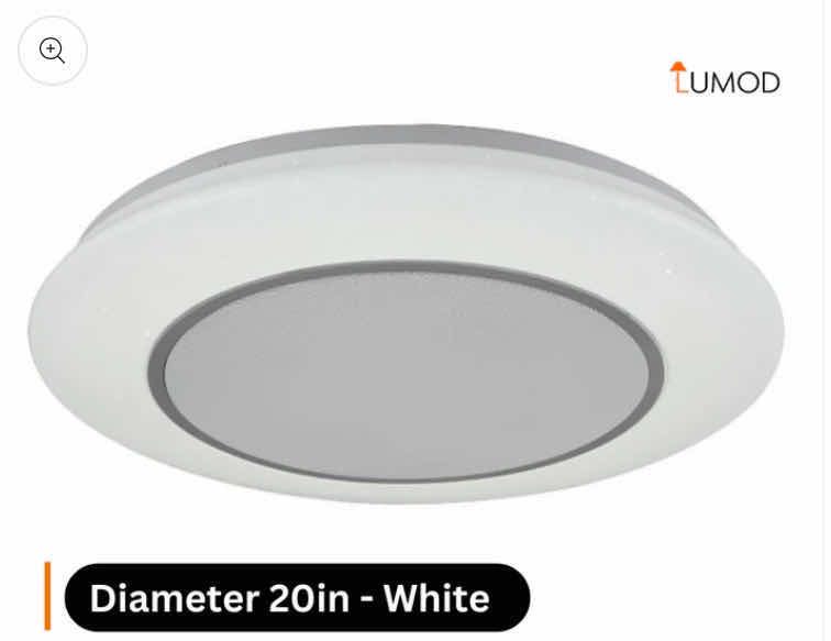 Photo 1 of NIB - OLLY SMART BLUETOOTH SPEAKER RAINBOW WHITE & ACRYLIC LED CEILING LIGHT DIAMETER 20” LL-1142-MF