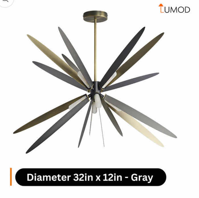 Photo 1 of NYX GRAY METAL & GLASS LED SPUTNIK DESIGNER LUGHTING CHANDELIER 32” x 12” LL-1057-MF