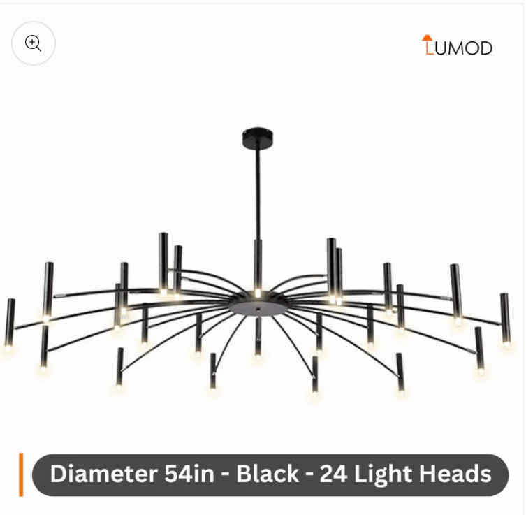 Photo 1 of NIB - ARGENTO MODERN BLACK RADIAL IRON CHANDELIER DIAMETER 54” LL-1064-MF