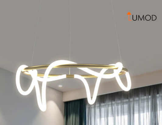 Photo 1 of NIB - BJORN BRUSHES GOLD NORDIC STYLE LED LIGHT FIXTURE 44” x 12” LL-1056-MF