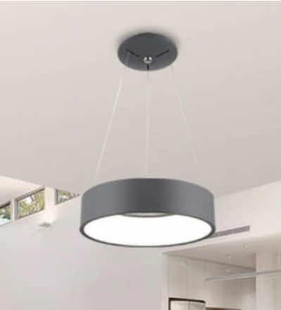 Photo 1 of NIB - ELORA MATT GRAY ROUND PENDANT LIGHT 18” x 40” LL-1093-MF