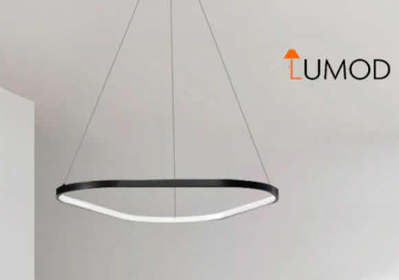 Photo 2 of NIB - TESSA ARTISTIC BLACK TRIANGULAR LED CEILING HANGING PENDANT DIAMETER 42.5" LL-1014-MF