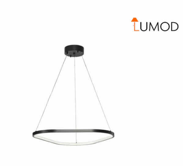 Photo 1 of NIB - TESSA ARTISTIC BLACK TRIANGULAR LED CEILING HANGING PENDANT DIAMETER 42.5" LL-1014-MF