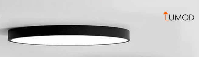 Photo 1 of NIB - EBBA MODERN BLACK ROUND METAL & ACRYLIC LED CEILING LIGHT DIAMETER 20” LL-1137-MF
