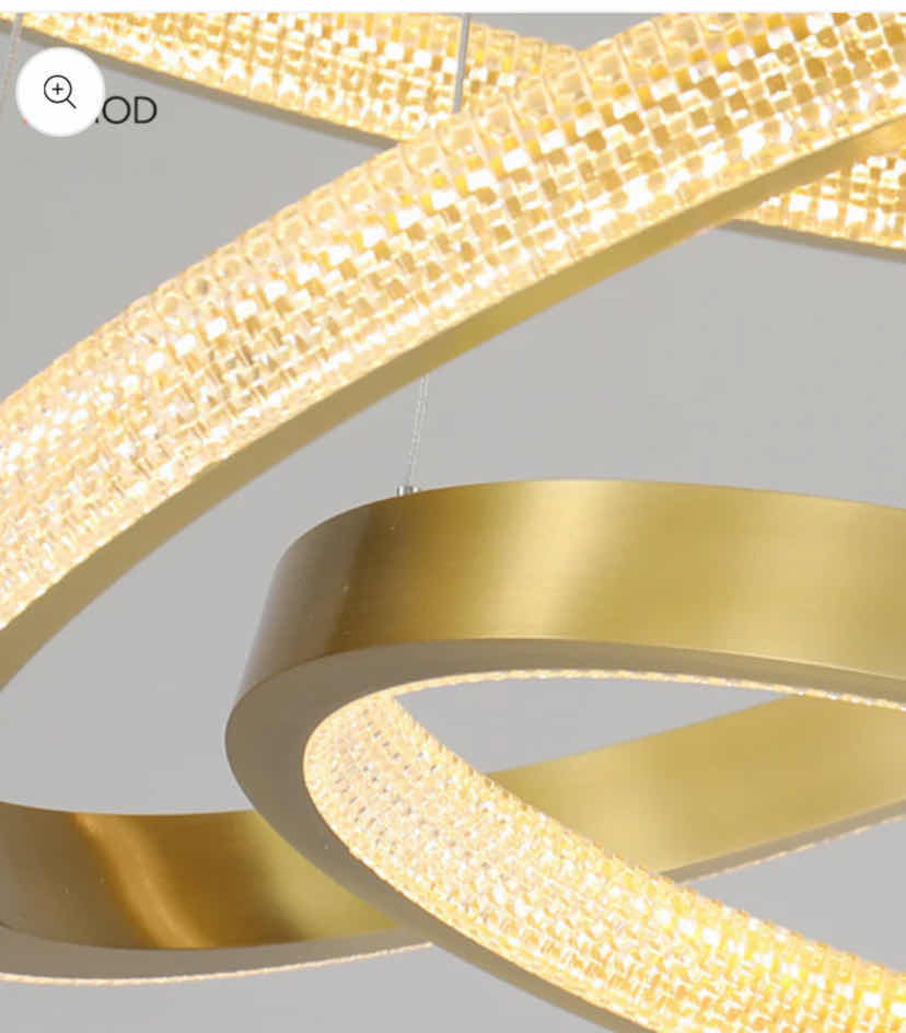 Photo 1 of NIB - GABBY CIRCULAR GOLD WITH CRYSTAL ACCENTS 4 TIER LED HANGING CHANDELIER DIAMETERS 16” 24” 32” & 40” LL-1111-MF