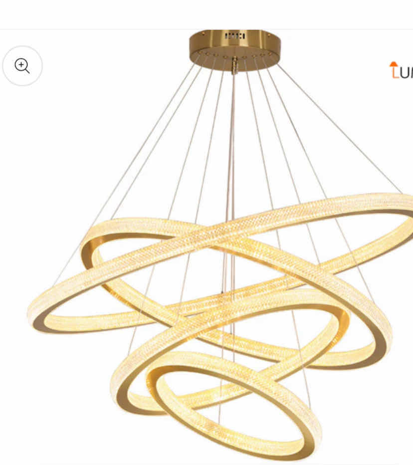 Photo 1 of NIB - GABBY CIRCULAR GOOD WITH CRYSTAL ACCENTS 4 TIER LED HANGING CHANDELIER DIAMETERS 16” 24” 32” & 40” LL-1111-MF