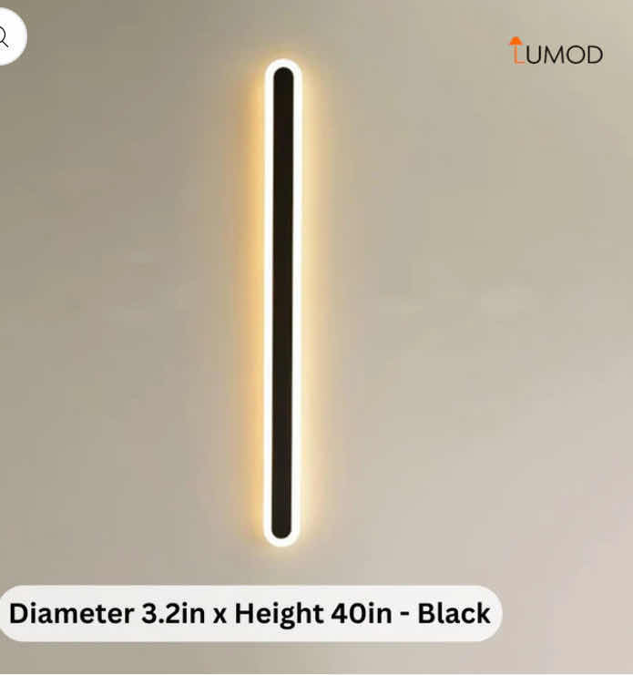 Photo 1 of NIB - MARVEL BLACK MODERN STRAIGHT BAR LED WALL LIGHT 3.2” x 40” LL-1128-MF