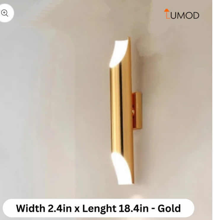 View 3 of NIB - CHARLOTTE GOLD LUXURY INDOOR SCONCE WALL LAMP 2.4“ x 18.4“ LL-1132-MF