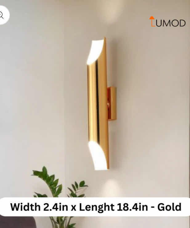View 1 of NIB - CHARLOTTE GOLD LUXURY INDOOR SCONCE WALL LAMP 2.4“ x 18.4“ LL-1132-MF