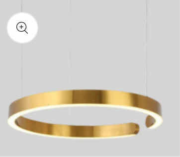 Photo 1 of NIB - ISABELLA SLEEK GOLD LED HANGING ONE RING CHANDELIER DIAMETER 16” LL-1104-MF