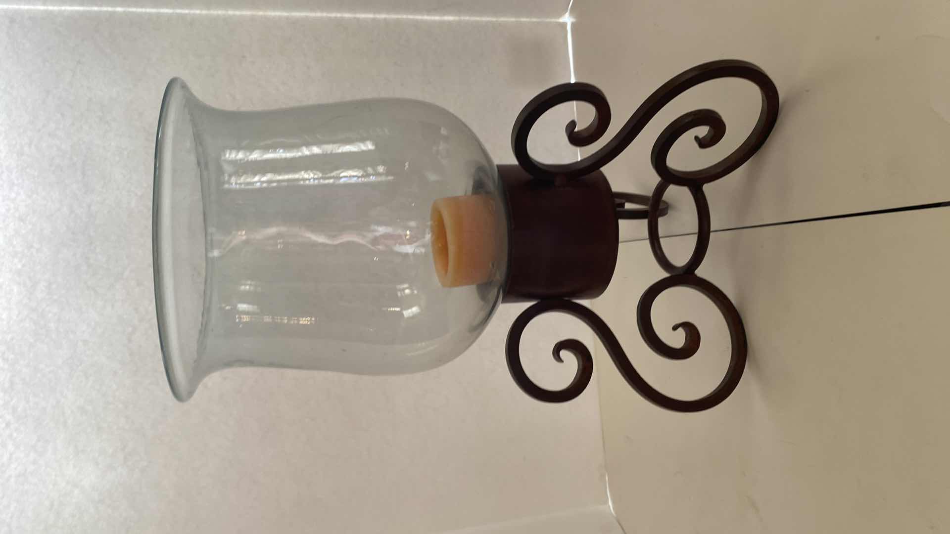 Photo 1 of IRON AND GLASS CANDLE HOLDER H18”