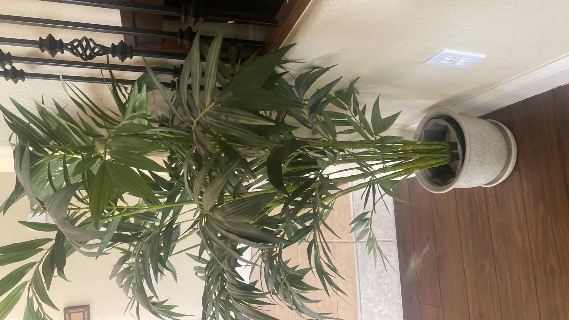 Photo 1 of FAUX PALM TREE IN PLASTIC POT H54”