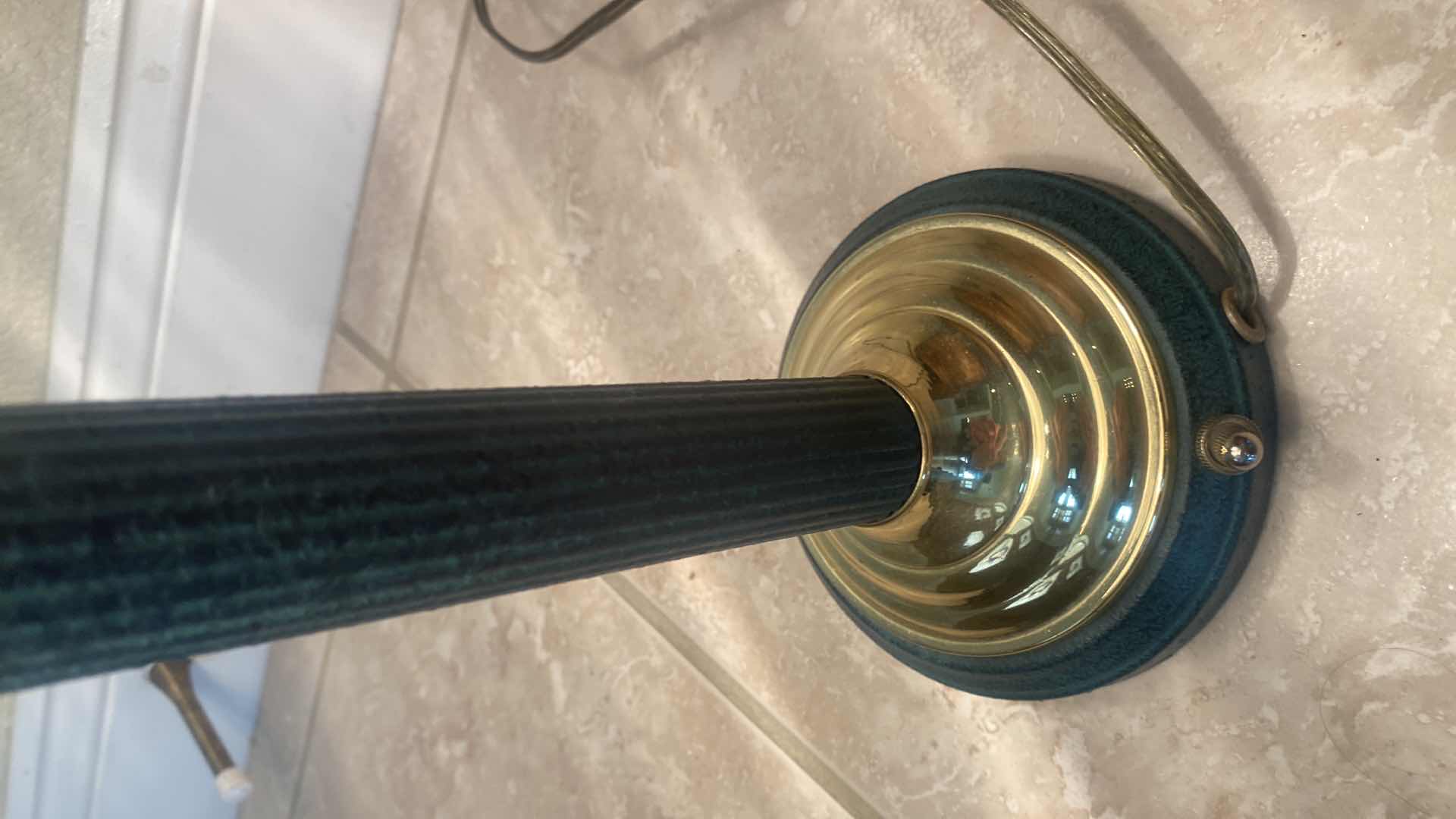 Photo 1 of GREEN METAL & BRASS TABLE LAMP H23 1/2”