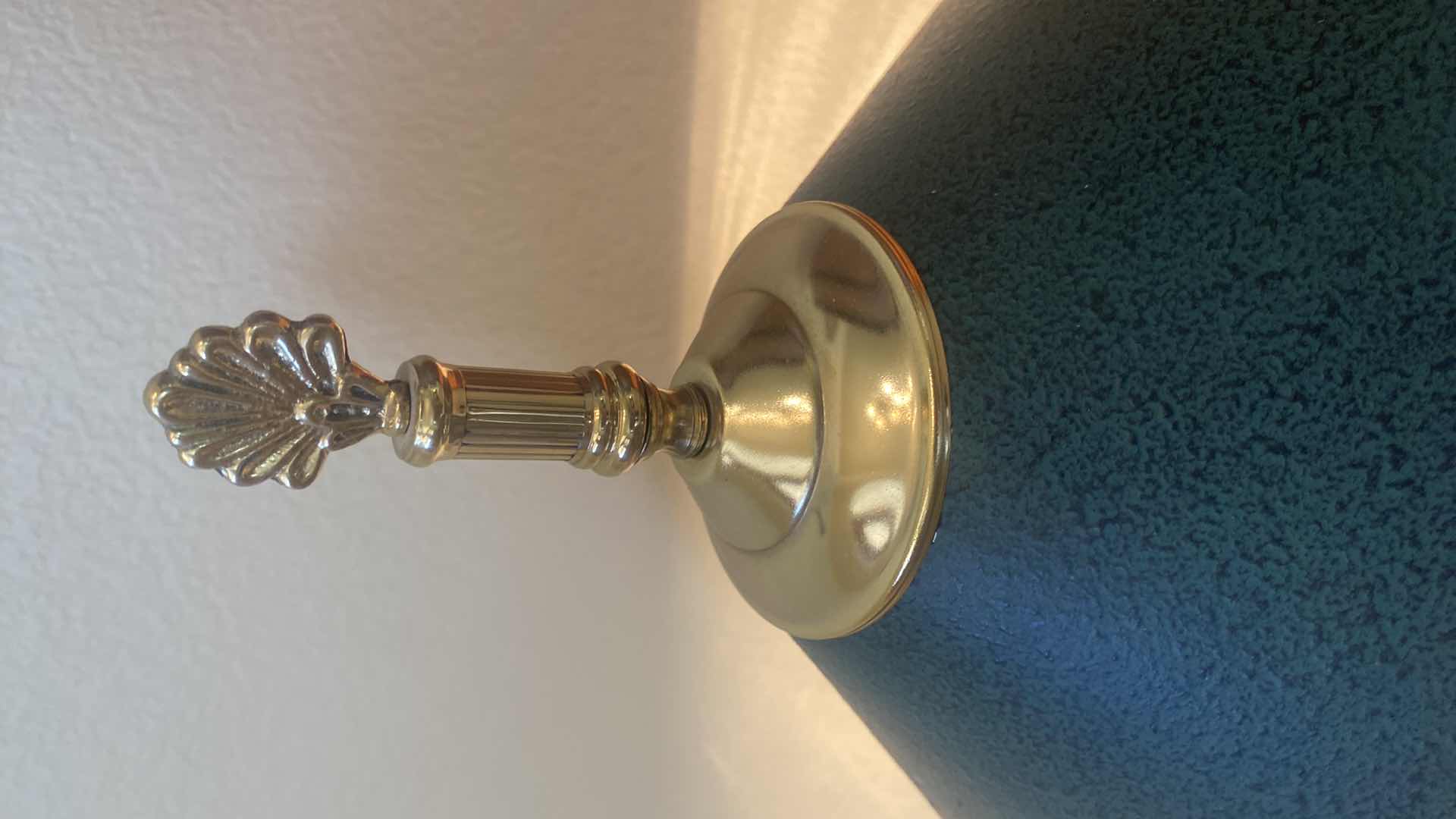 Photo 1 of GREEN METAL & BRASS TABLE LAMP H23 1/2”