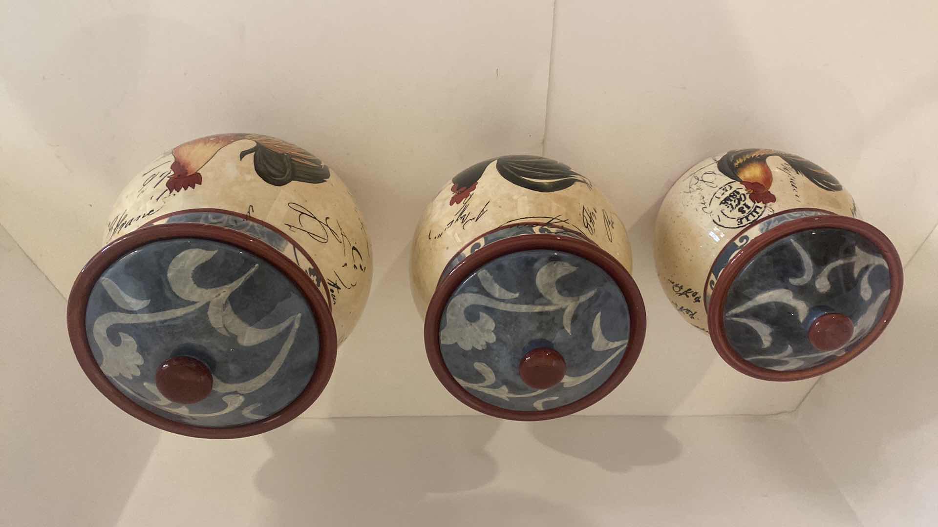 Photo 1 of 3-CERTIFIED INTERNATIONAL ROOSTER CANISTERS