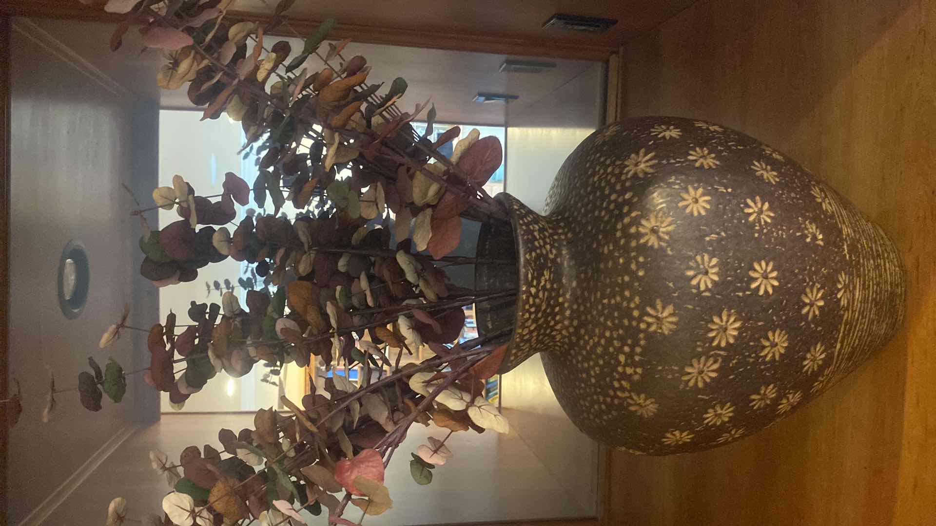 Photo 1 of CERAMIC VASE WITH FAUX LEAFS VASE H15”