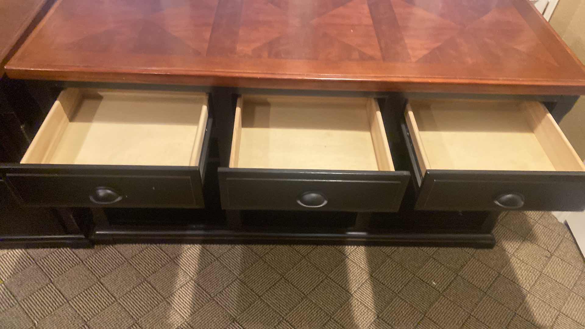 Photo 1 of DARK WOOD HEAVY CREDENZA 58” x 20” H30”