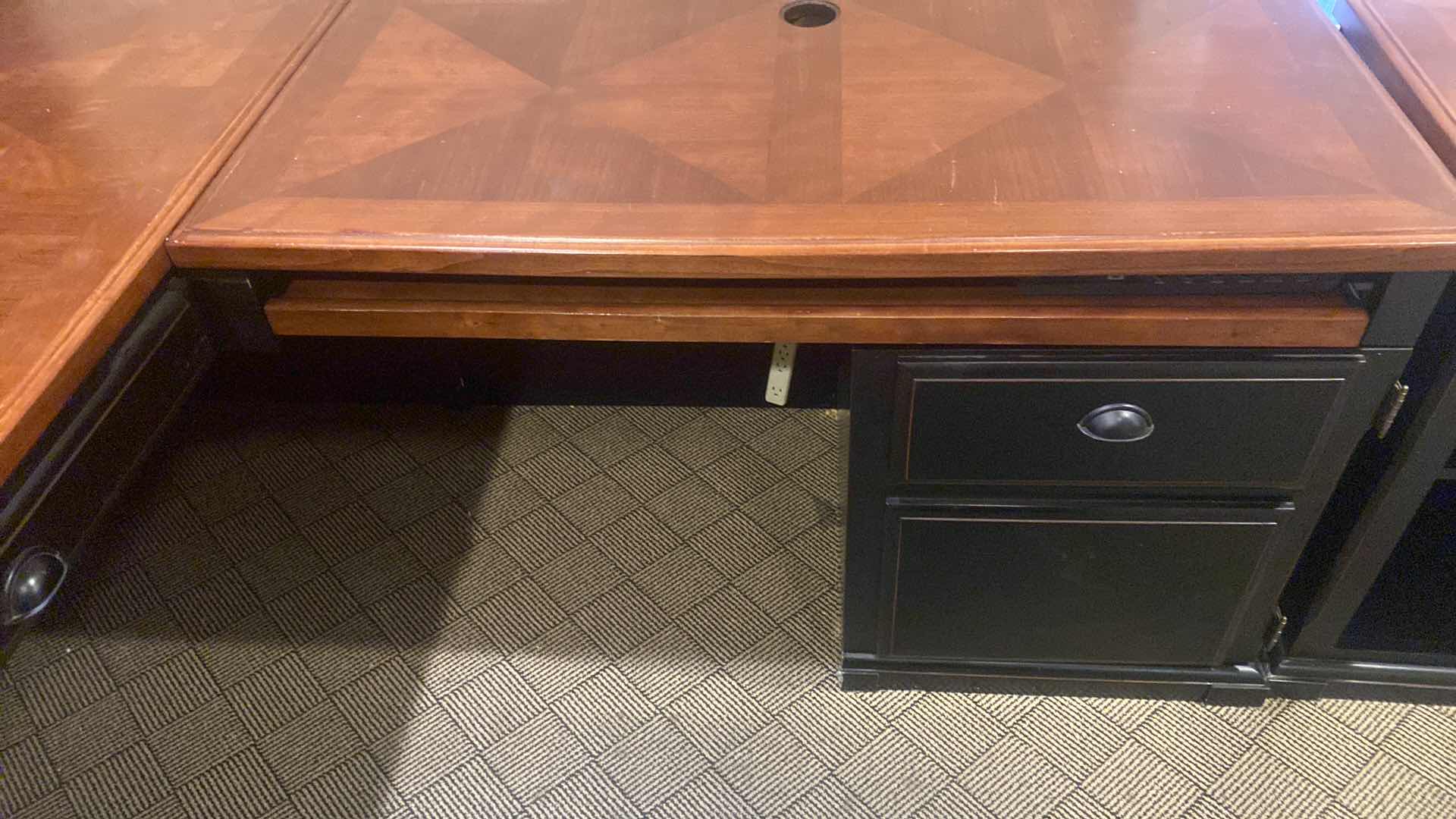 Photo 1 of DARK WOOD CORNER DESK WITH HUTCH 67” x 32” H30”