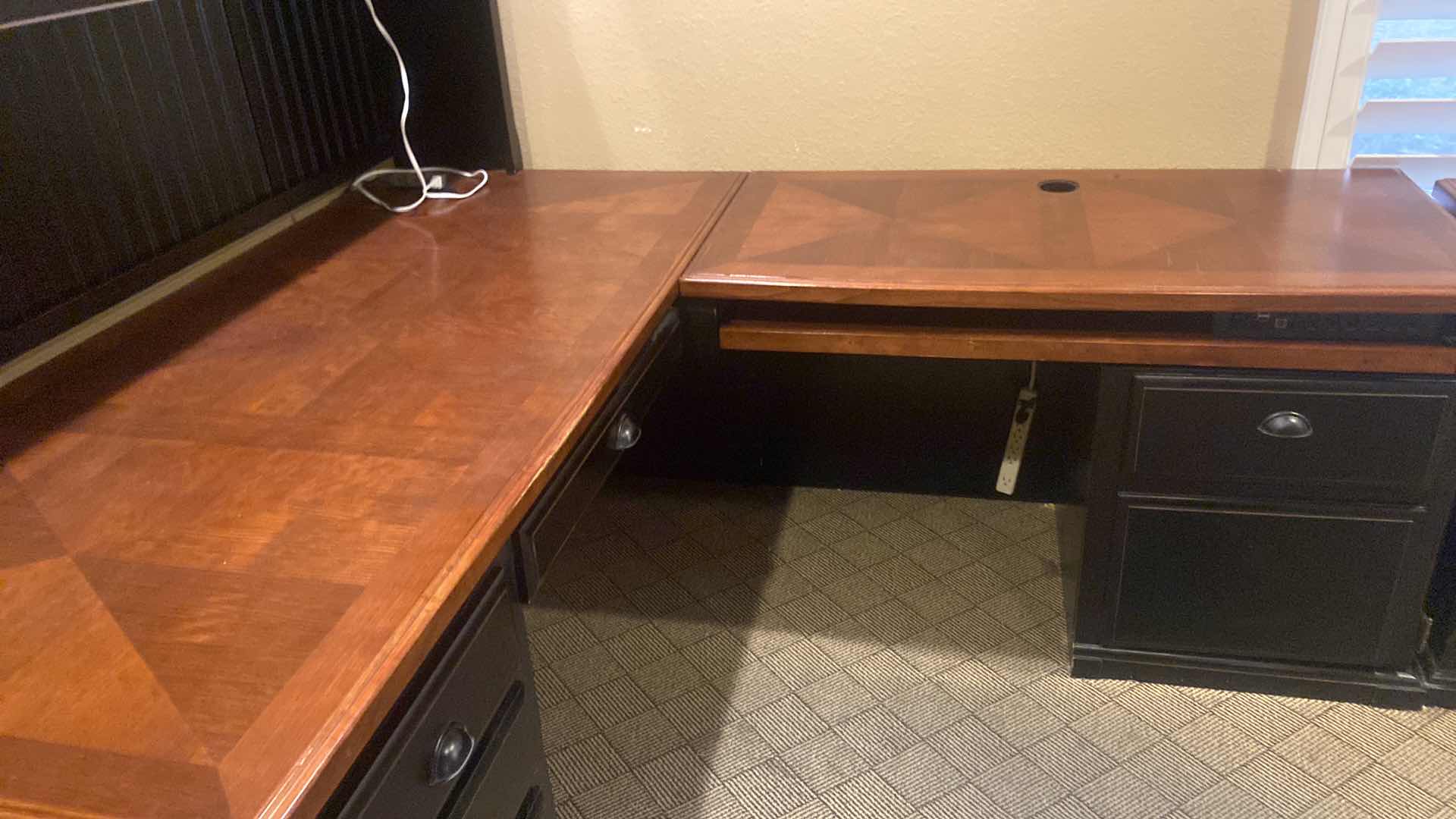 Photo 1 of DARK WOOD CORNER DESK WITH HUTCH 67” x 32” H30”