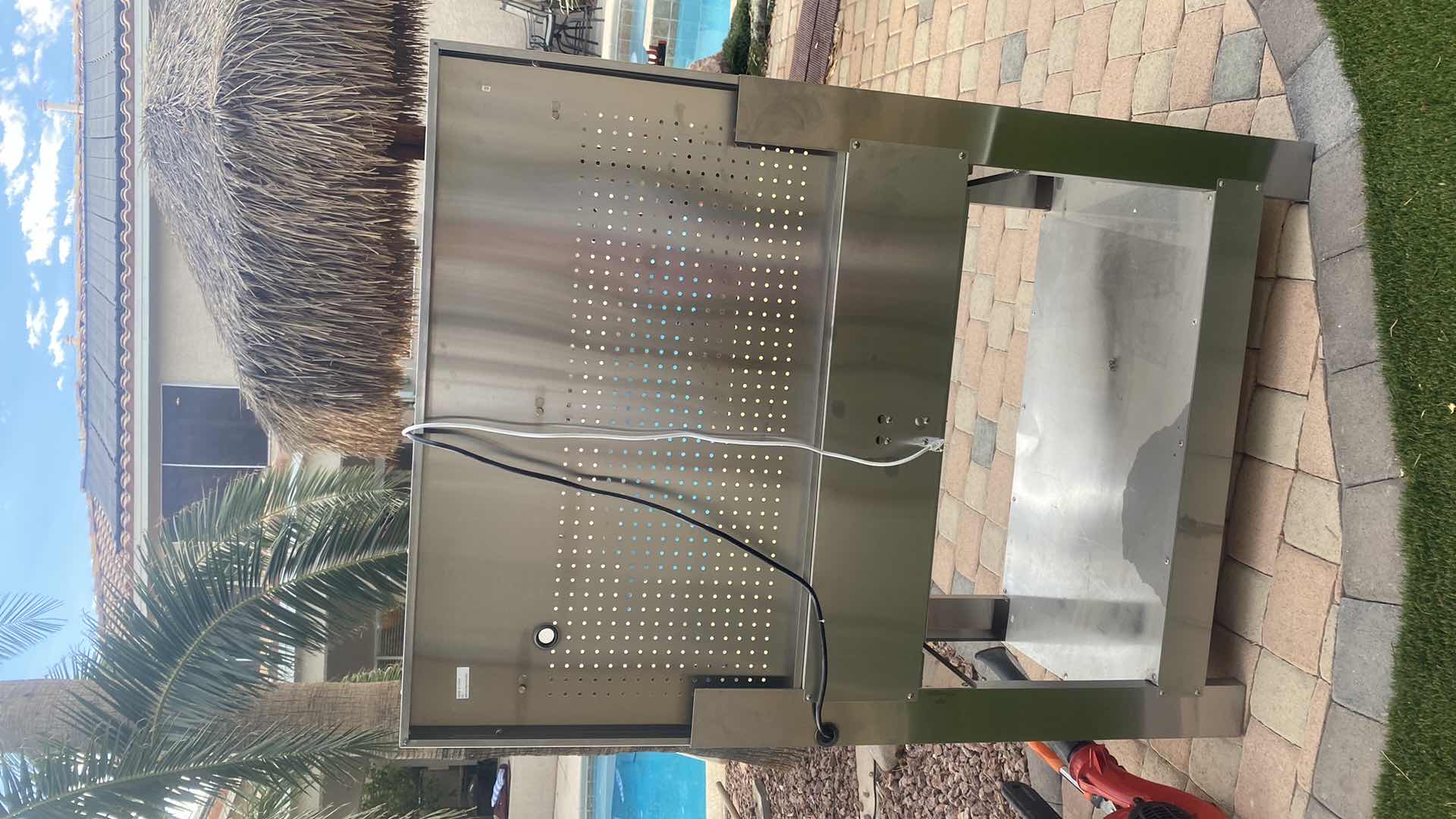 Photo 1 of KOBALT STAINLESS TOOL BENCH WITH ELECTRICAL AND WOOD TOP 4 1/2” x 25” H 63”