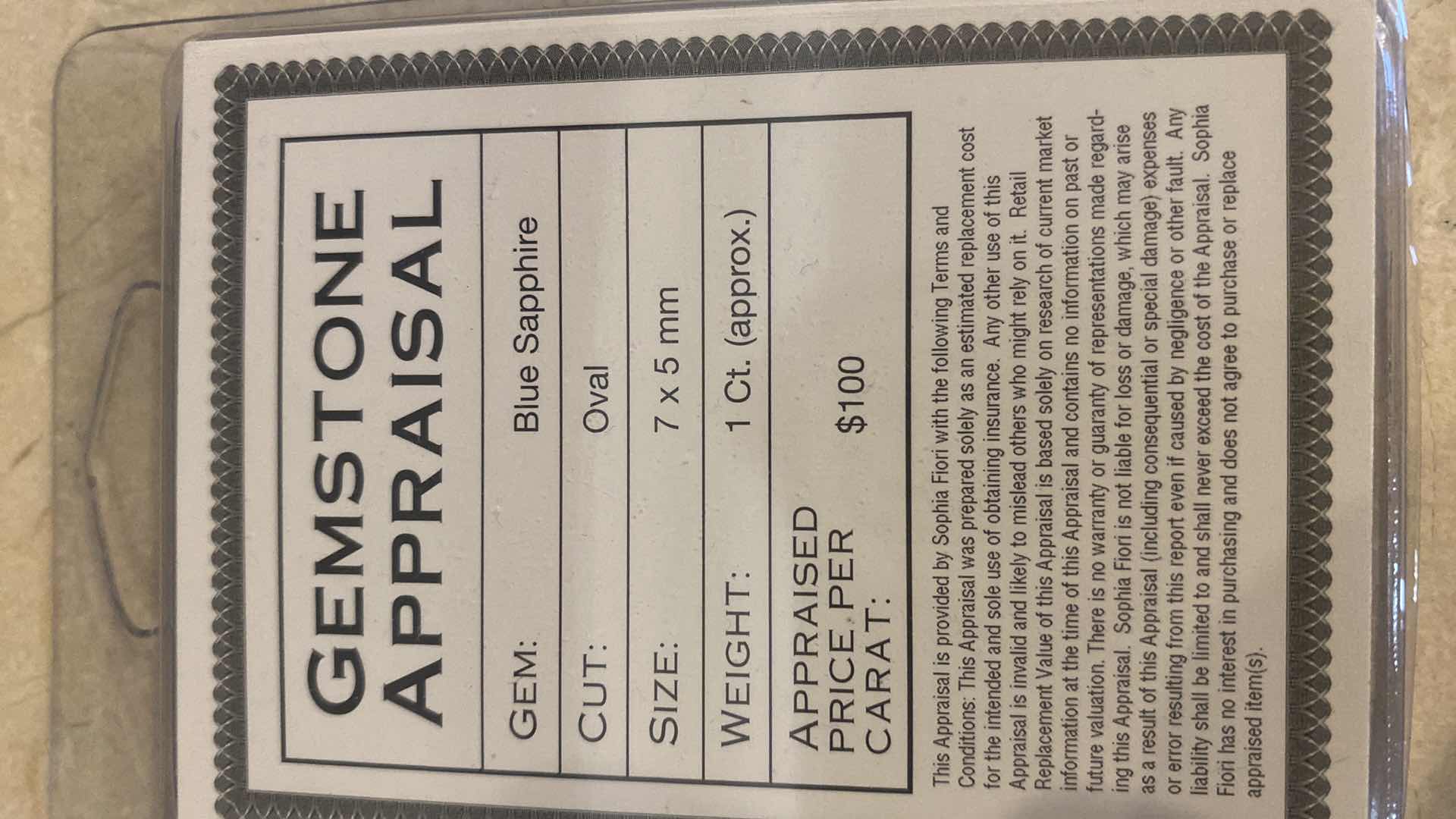 Photo 1 of  1-CARAT MIDNIGHT SAPPHIRE WITH APPRAISAL