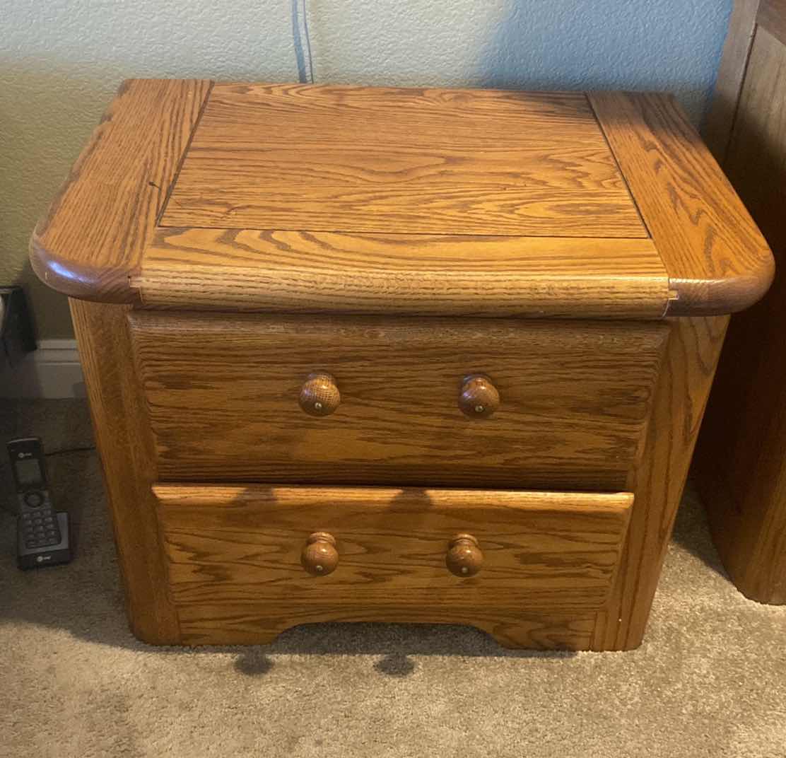 View 1 of OAK NIGHT STAND 29 1/2“ x 19 1/2“ H23 1/2”