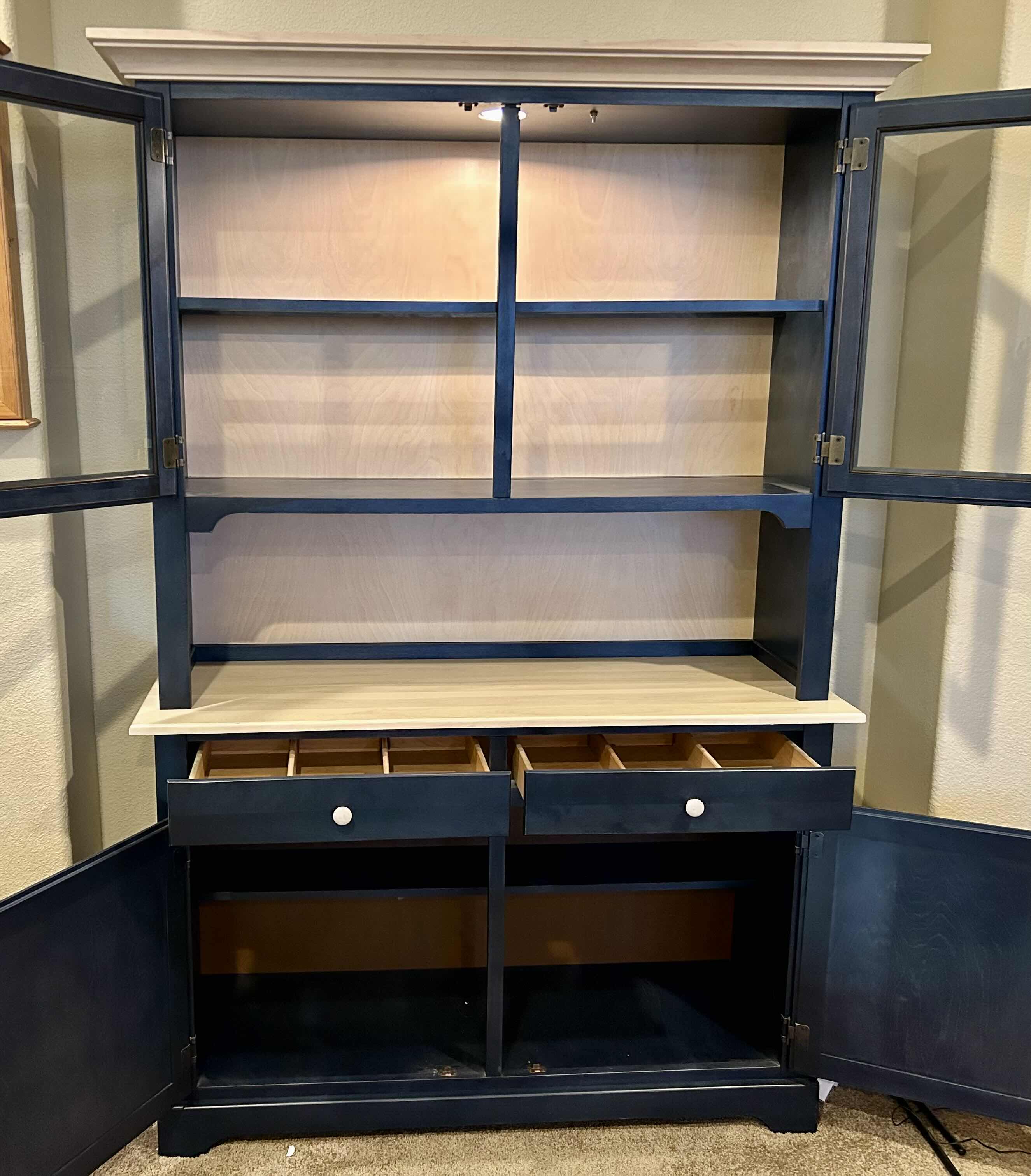 Photo 1 of CANADIAN MAPLE HUTCH: MIDNIGHT BLUE: 52“ x 18“ H78” (MATCHING DINING TABLE & CHAIRS AVAILABLE SOLD SEPARATELY)