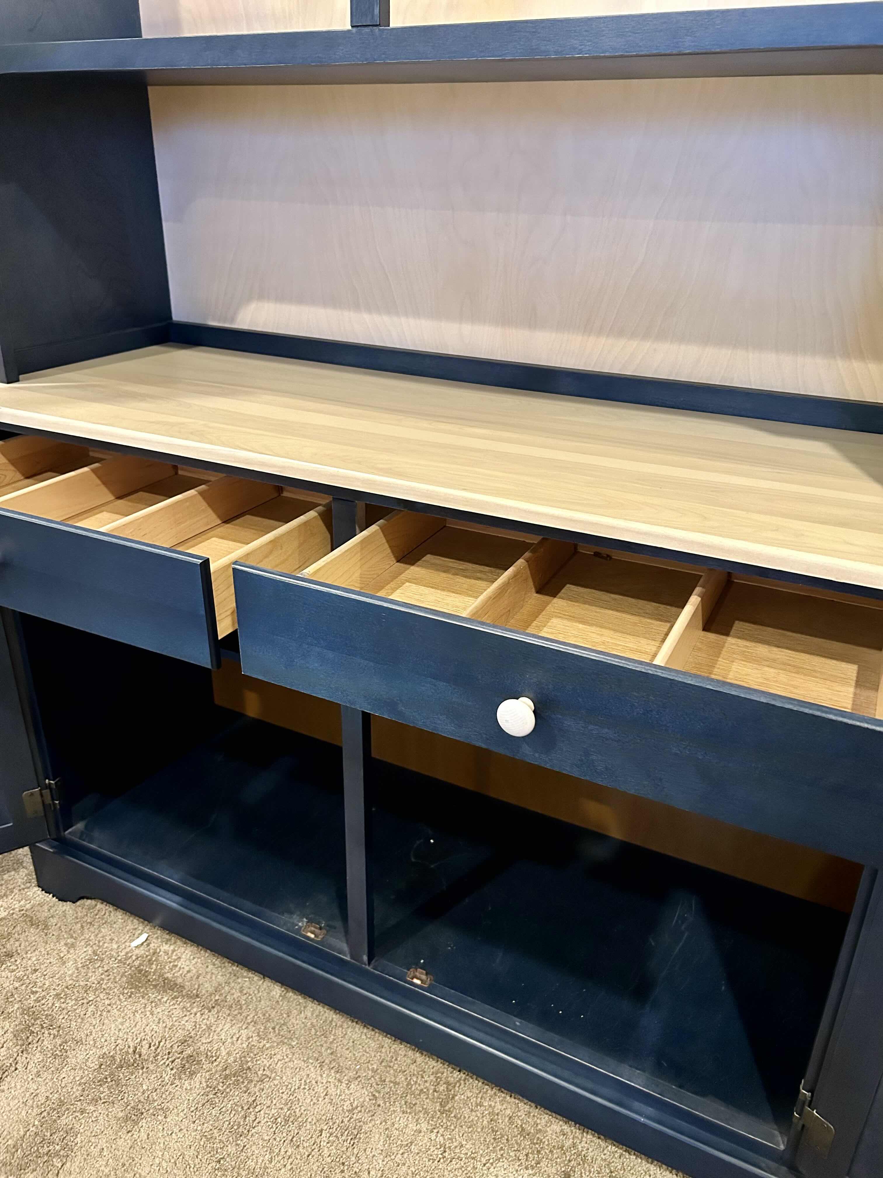 Photo 1 of CANADIAN MAPLE HUTCH: MIDNIGHT BLUE: 52“ x 18“ H78” (MATCHING DINING TABLE & CHAIRS AVAILABLE SOLD SEPARATELY)