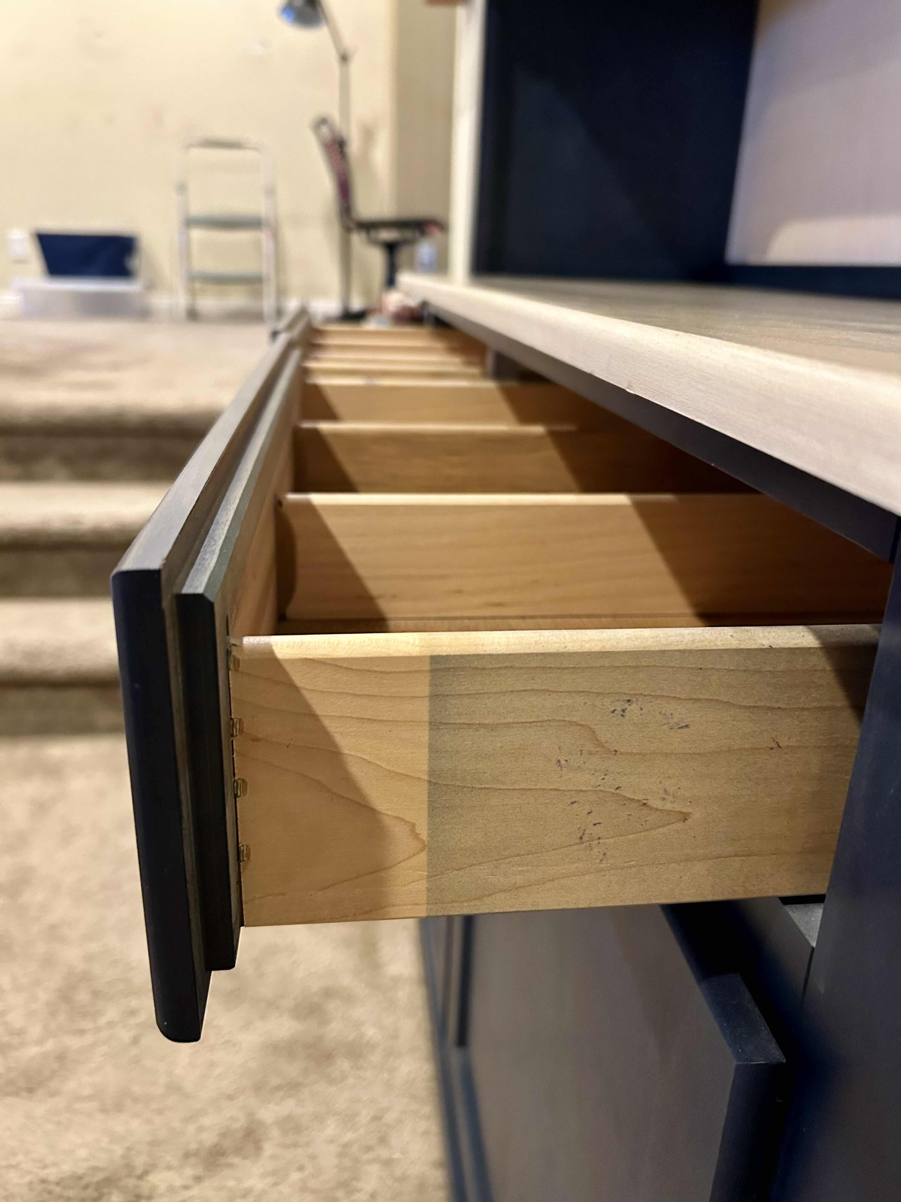 Photo 1 of CANADIAN MAPLE HUTCH: MIDNIGHT BLUE: 52“ x 18“ H78” (MATCHING DINING TABLE & CHAIRS AVAILABLE SOLD SEPARATELY)