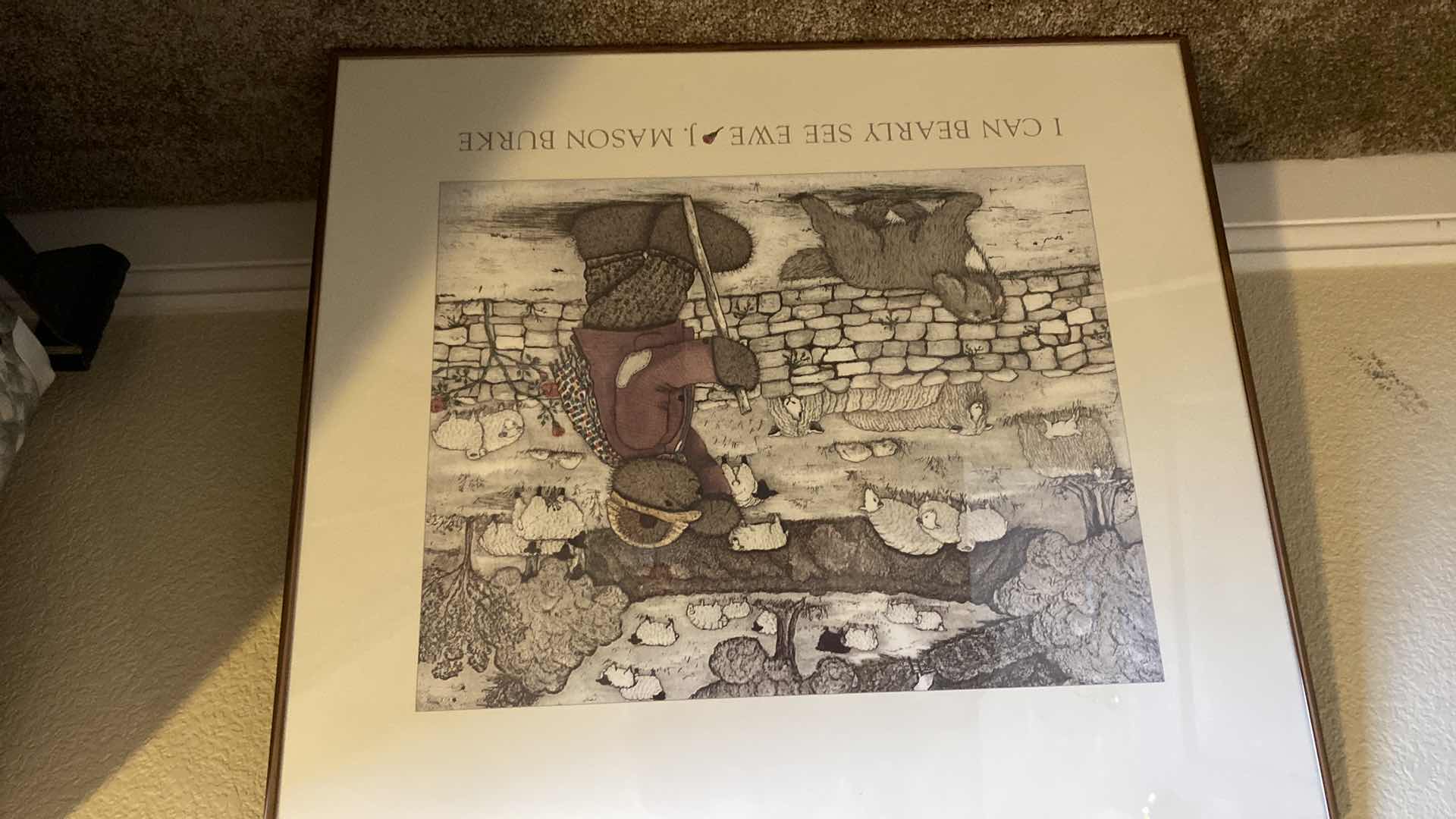 Photo 1 of GOLD FRAMED I CAN BEARLY SEE EWE J. MASON BURKE PRINT ARTWORK 26” x 23