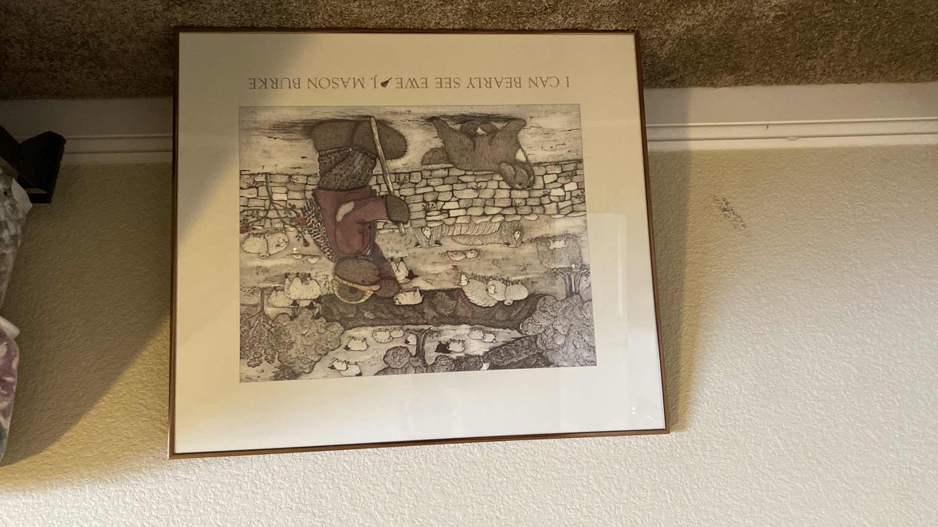 Photo 1 of GOLD FRAMED I CAN BEARLY SEE EWE J. MASON BURKE PRINT ARTWORK 26” x 23