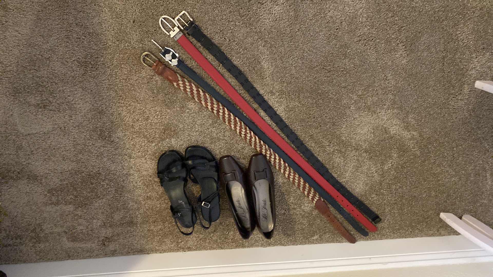 Photo 1 of 4-WOMEN BELTS & 2PAIR OFF WOMEN SHOES SIZE-7