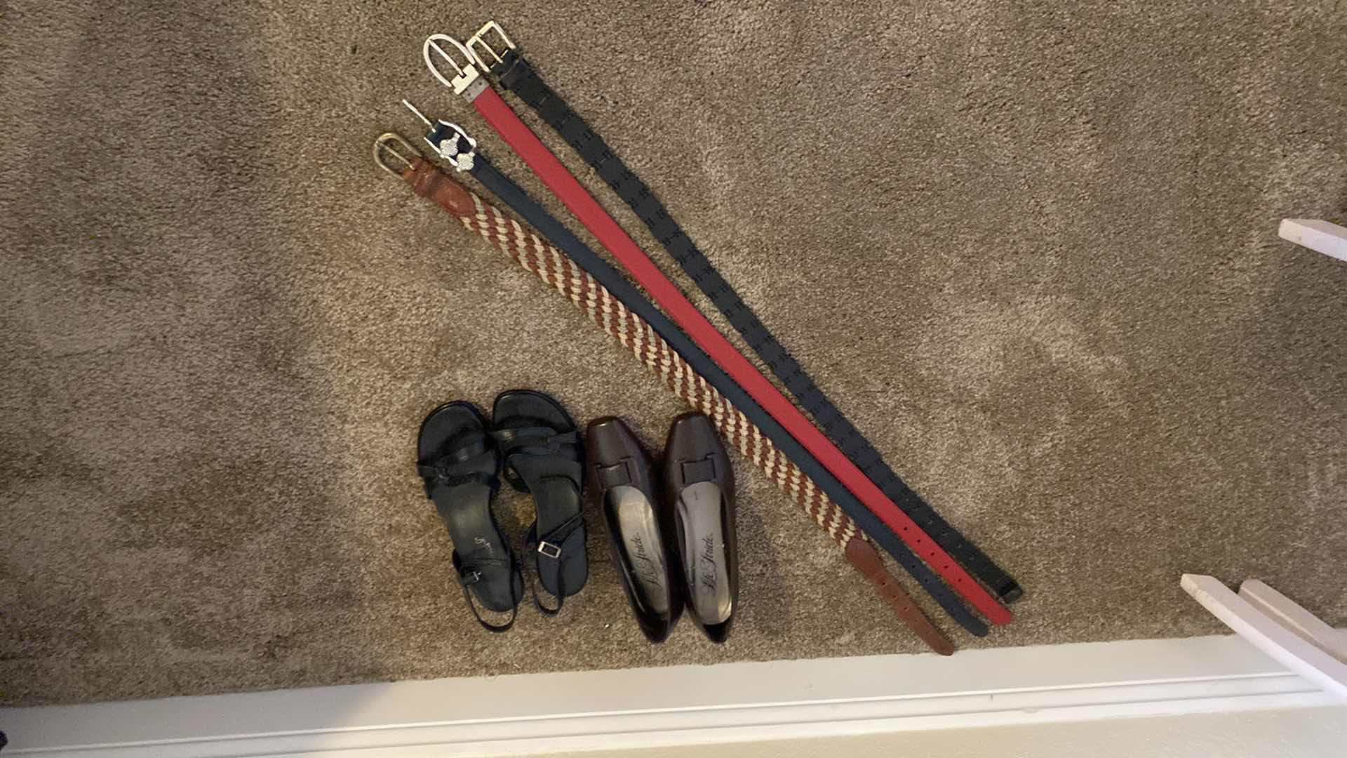 Photo 1 of 4-WOMEN BELTS & 2PAIR OFF WOMEN SHOES SIZE-7