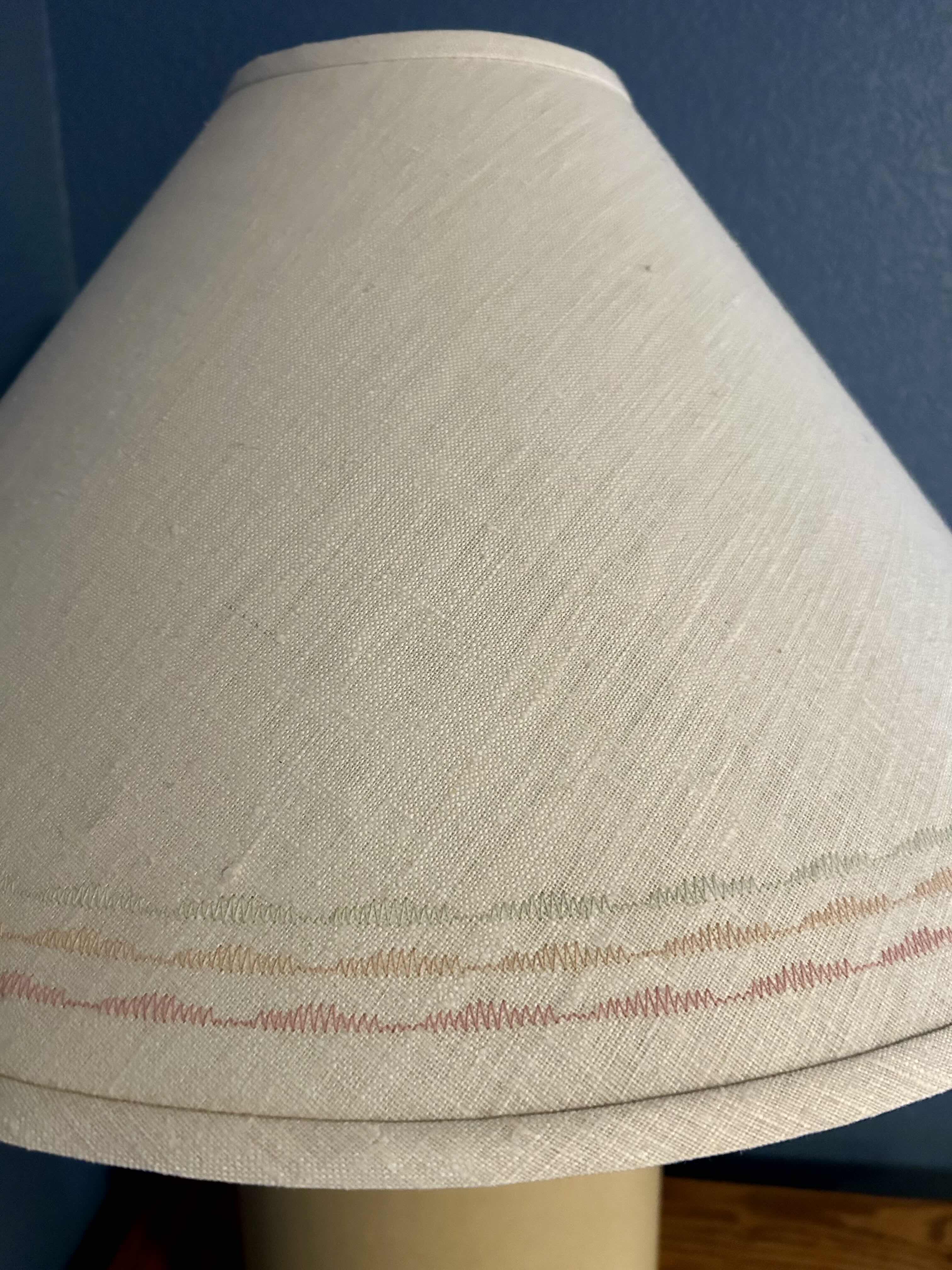 Photo 1 of MID-CENTURY JAR FORM TABLE LAMP CERAMIC WITH WOOD ACCENTS 29”