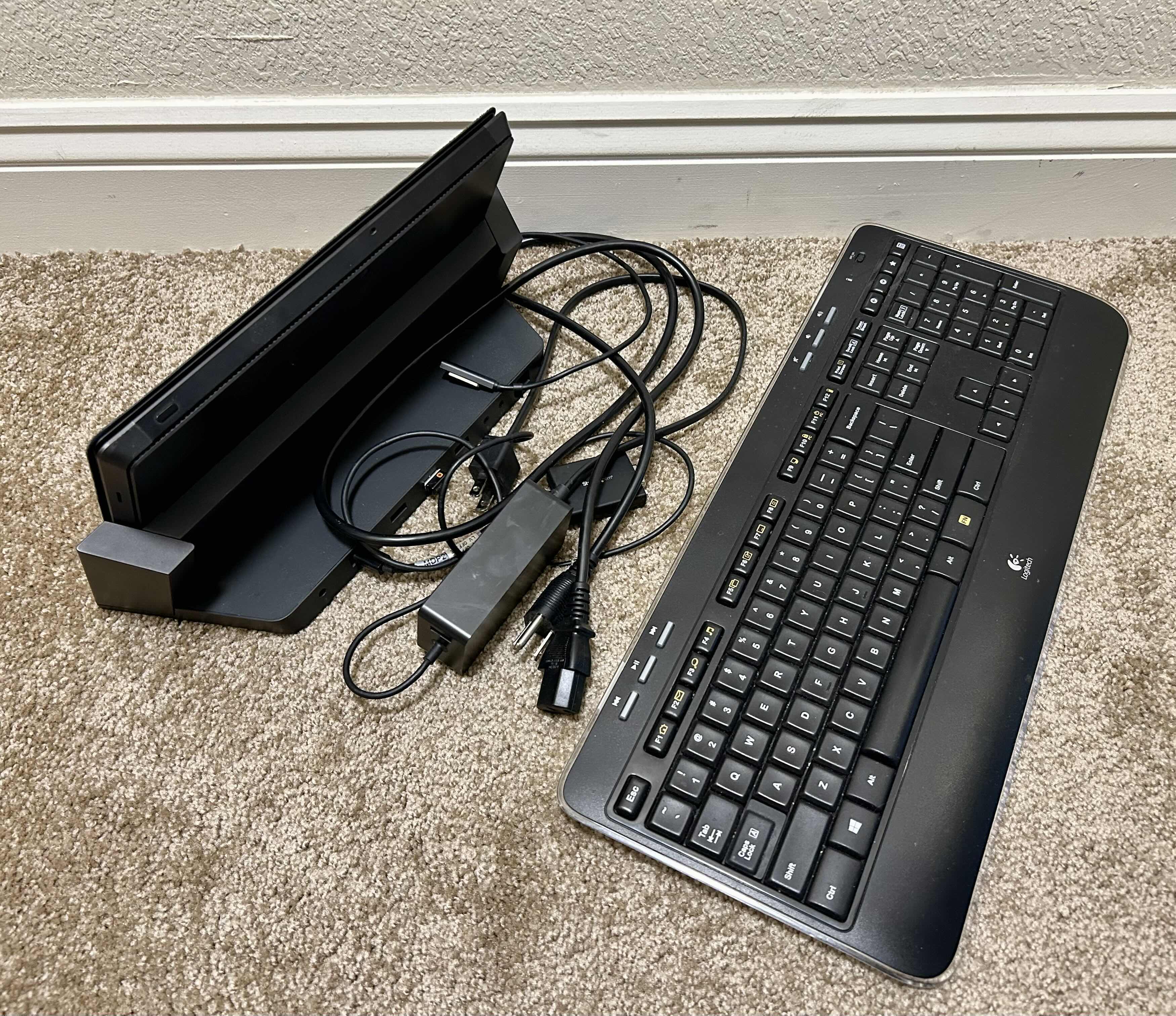 Photo 1 of MICROSOFT WINDOWS TABLET COMPUTER, KEYBOARDS AND WIRES